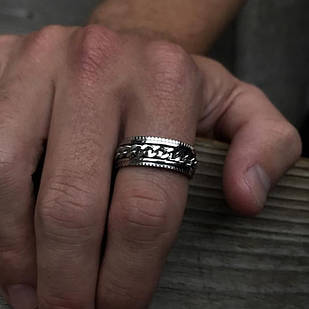 Кільце антистрес із палітурками, срібло сріблястий обкладинка, Розмір 10 (USA)