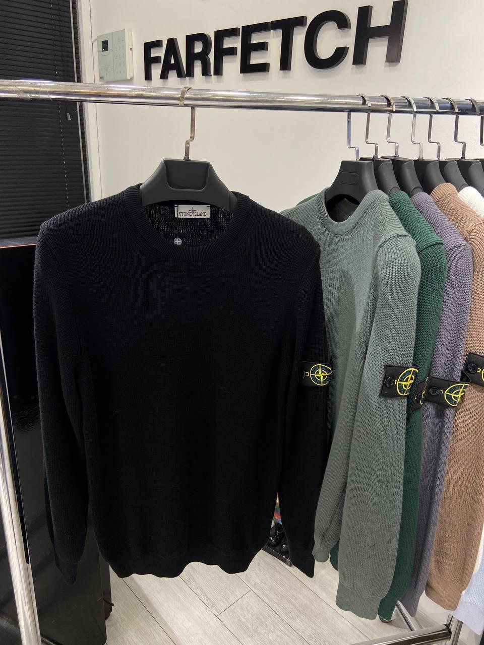 Чоловіча кофта светр STONE ISLAND D12317 чорний S, XXL