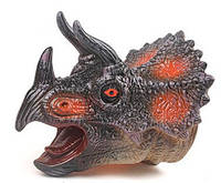 Игрушка на руку трицератопс резиновая игрушка для детей динозавр на руку