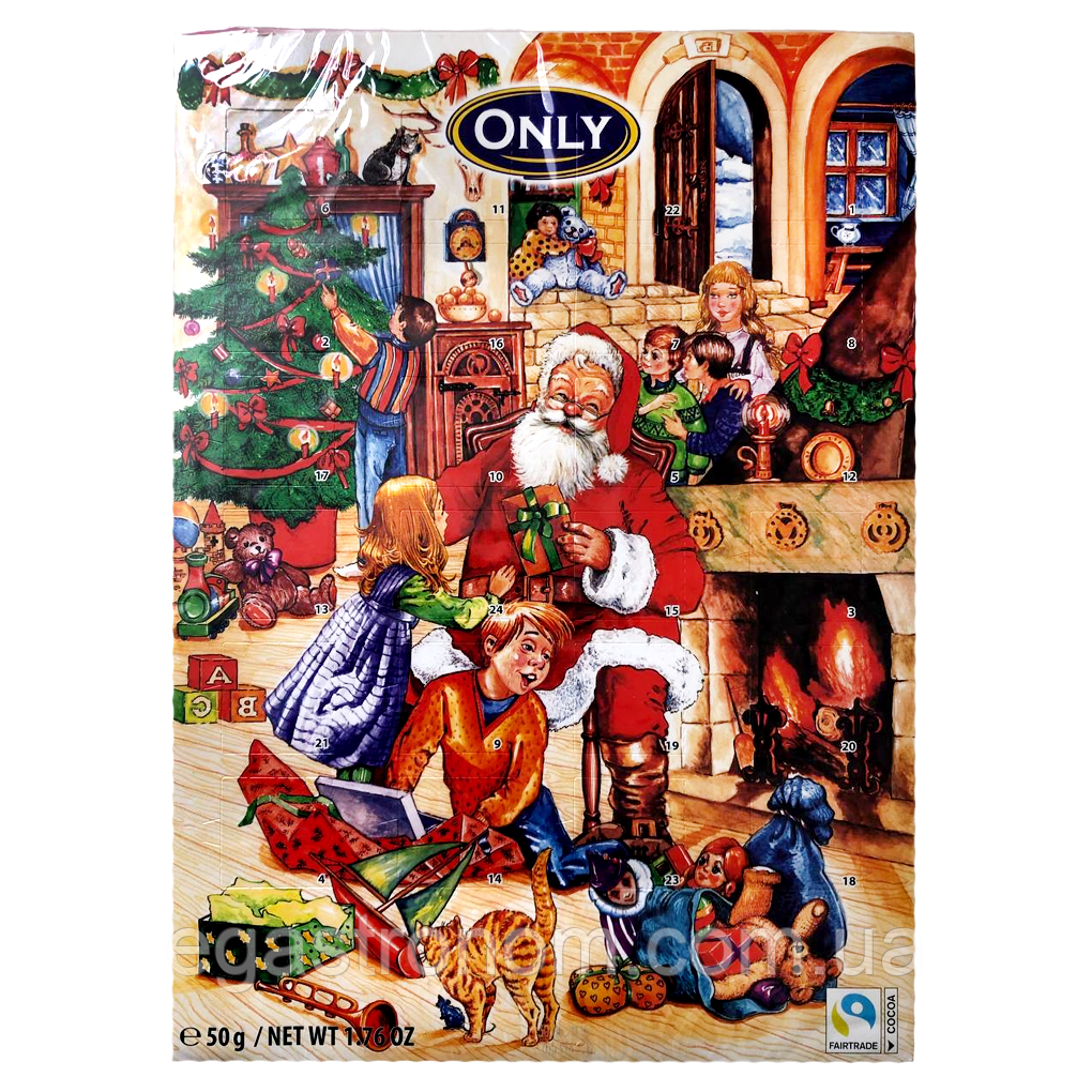 Різдвяний адвент-календар синій Онлі Only 50g 24шт/ящ (Код: 00-00016907), фото 1