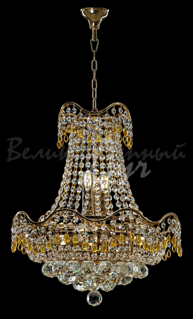 Хрустальна люстра L8401/3+2 (FGD-WT+YE), фото 1