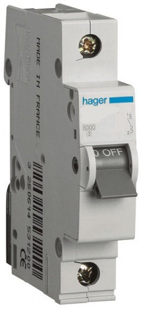 Автоматичний вимикач Hager 1П 50А тип С MC150A