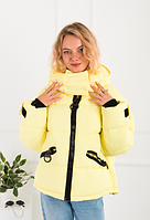 Жіноча крута стильна куртка демі з капюшоном, на блискавці, на синтепоні