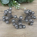 Декоративна ягода срібло 7 см, фото 3