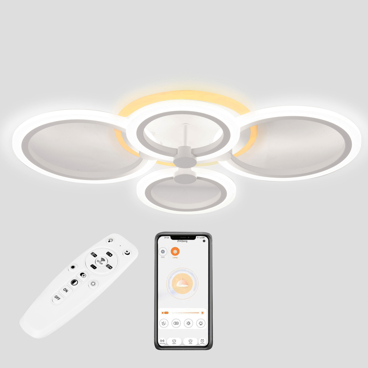 Стельова LED люстра, світлодіодний світильник Sunlight білий 5333/2+2 R
