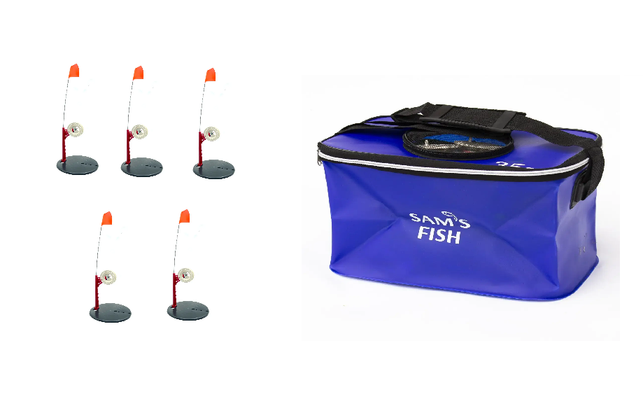 Жерлиця зимова на щуку неоснащена 5шт в сумці Sams Fish 11.4л