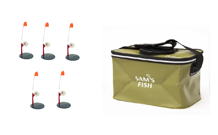 Жерлиця зимова на щуку неоснащена 5шт в сумці Sams Fish 11.4л