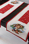 Новорічна доріжка на стіл 35x100 см., гобелен з люрексом, фото 7