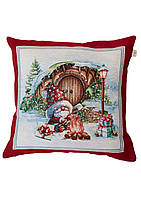 Наволочка Новорічна на подушку 45х45 см, гобелен