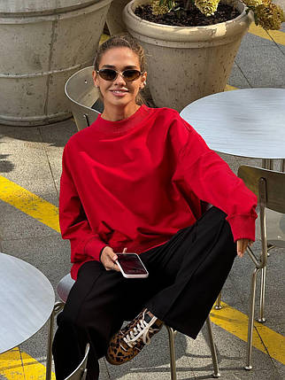 Стильний жіночий оверсайз світшот двонитка Sf2241, фото 1