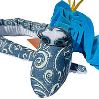 М’яка іграшка Сувенір змійка №1 з мішечком для подарунку синя 90 см Україна Копиця (00167-64), фото 2