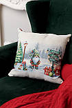 Наволочка Новорічна на подушку 45х45 см, гобелен, фото 2