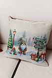 Наволочка Новорічна на подушку 45х45 см, гобелен, фото 3