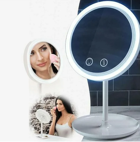 Дзеркало настільне з підсвіткою і вентилятором Beauty Breeze Mirror AND LY-699