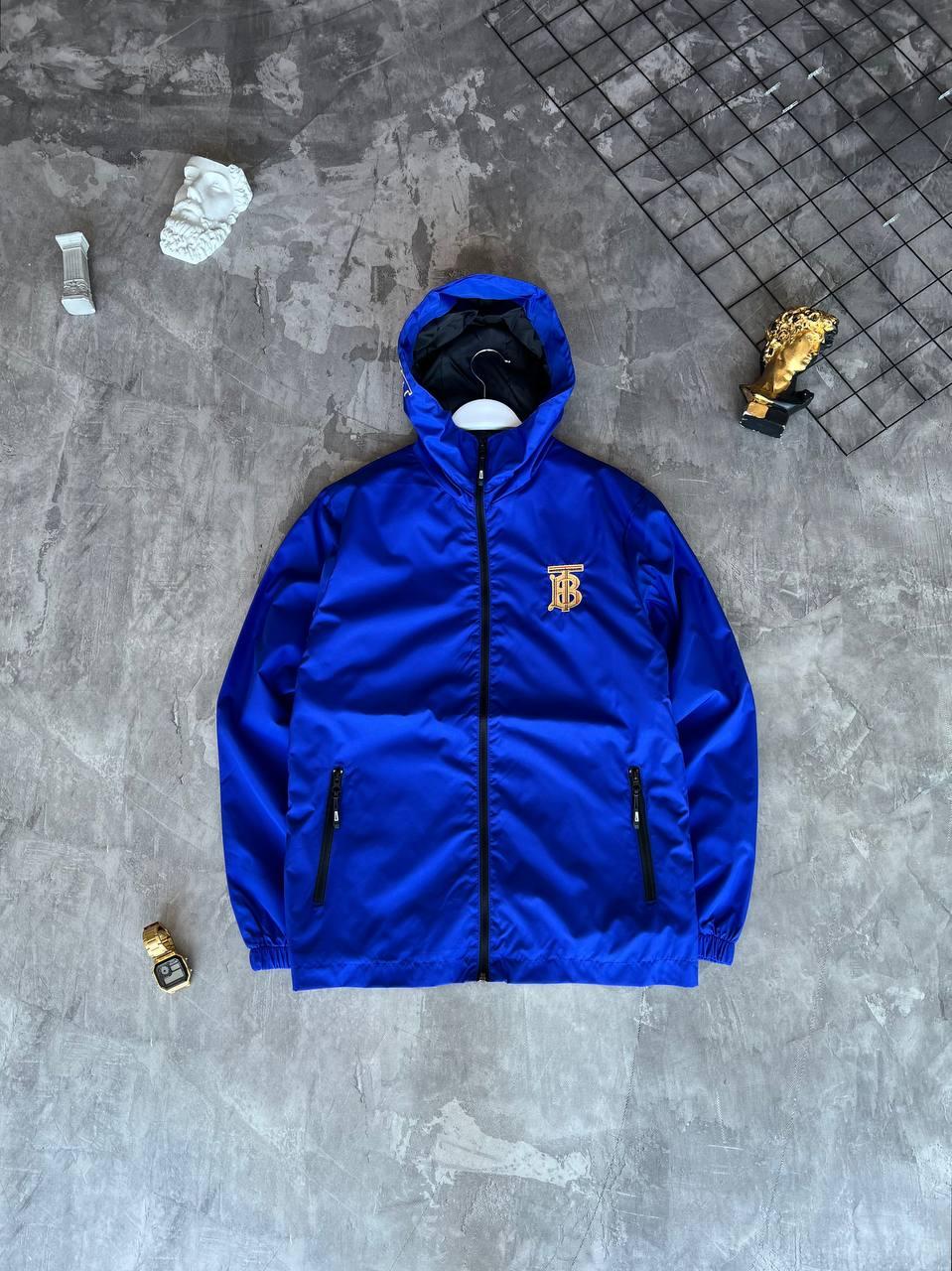 Чоловіча куртка вітровка Burberry M2129 синя, фото 1