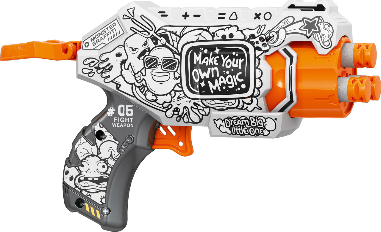 Пістолет механічний з барабаном 15 см Turbo & Fast Монстр графіті, фото 1