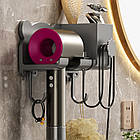 Настінний тримач для фена та аксесуарів органайзер Storage Shelf навісна компактна підставка для ванної, фото 2
