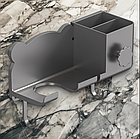 Настінний тримач для фена та аксесуарів органайзер Storage Shelf навісна компактна підставка для ванної, фото 4