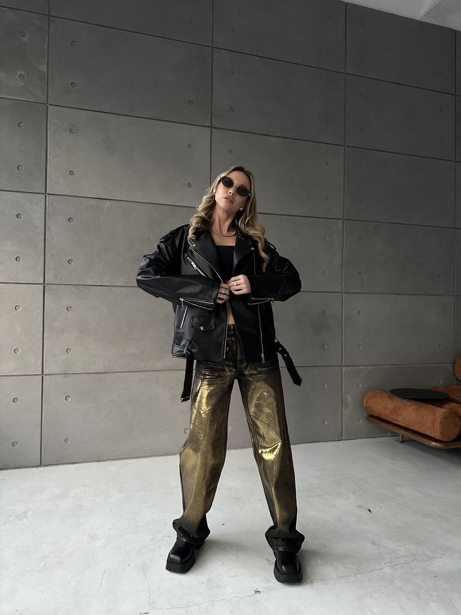 Куртка з екошкіри подовженого фасону., фото 1