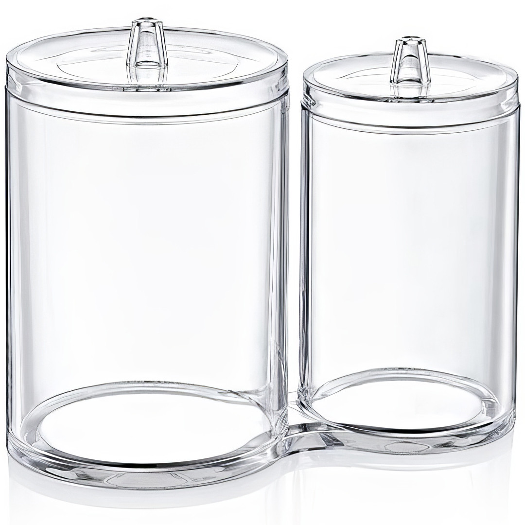 Настільний органайзер для ватяних дисків та ватних паличок Органайзер для зберігання косметики та предметів макіяжу, фото 1