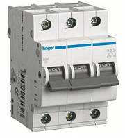 Автоматический выключатель Hager 3П 6А тип С MC306A