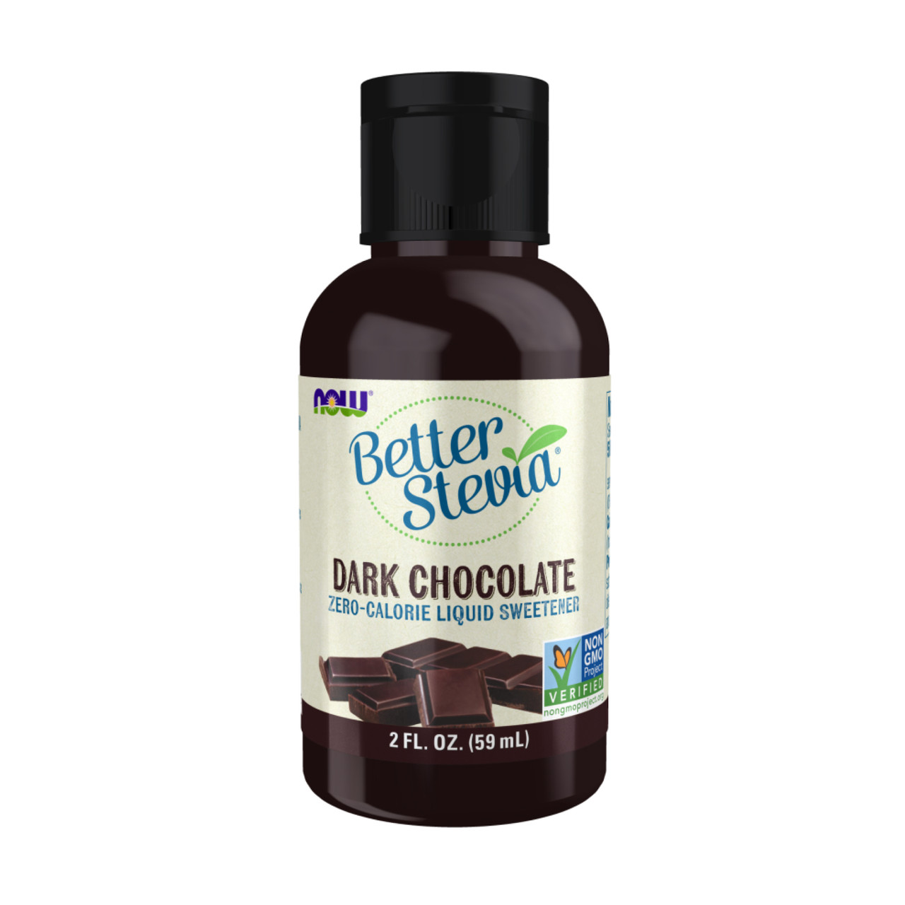 Стевія зі смаком чорного шоколаду рідина Now Foods BetterStevia® Liquid - 59ml (Dark Chocolate)