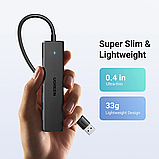 USB-хаб Ugreen CM219 4 USB-A 3.0 ports and USB-A 3.0 cable 15cm (25851), фото 5