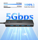 USB-хаб Ugreen CM219 4 USB-A 3.0 ports and USB-A 3.0 cable 15cm (25851), фото 3