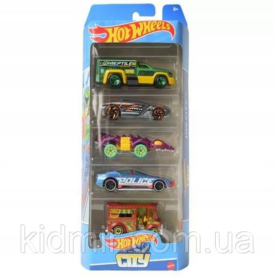 Набір машинок Хот Вілс 5 шт Hot Wheels HW City HTV39