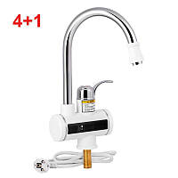 Акційний набір Lidz Warm (4+1): Проточний кран-водонагрівач кухонний (95 00 058) White / Chrome