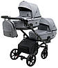 Коляска 2 в 1 для двійні Bair Kiwi DUO Soft BKP-218 сірий, фото 2