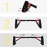 Турнік розсувний Cornix Elite+ 65-90 см XR-0293 Black/Red, фото 10