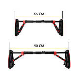 Турнік розсувний Cornix Elite+ 65-90 см XR-0293 Black/Red, фото 5