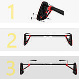 Турнік розсувний Cornix Elite+ 130-170 см XR-0296 Black/Red, фото 7