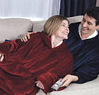 Толстовка плед Huggle Hoodie оверсайз 80 x 100 см теплий флісовий худі з капюшоном і великою кишенею для рук, фото 4