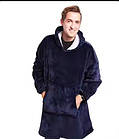Толстовка плед Huggle Hoodie оверсайз 80 x 100 см теплий флісовий худі з капюшоном і великою кишенею для рук, фото 3