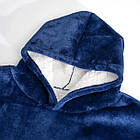 Толстовка плед Huggle Hoodie оверсайз 80 x 100 см теплий флісовий худі з капюшоном і великою кишенею для рук, фото 9