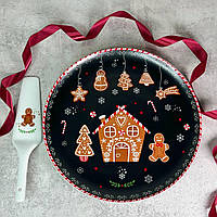 Блюдо для торта Easy Life Gingerbread 32 см з лопаткою