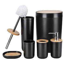 Набір якісних стильних аксесуарів для ванної кімнати Bathlux із 6 предметів Чорний