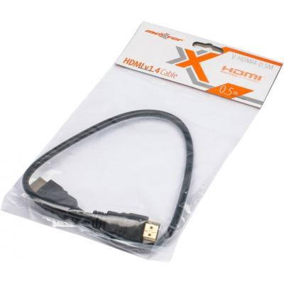 Кабель мультимедійний HDMI M to HDMI M 0.5m Maxxter (V-HDMI4-0.5M), фото 2