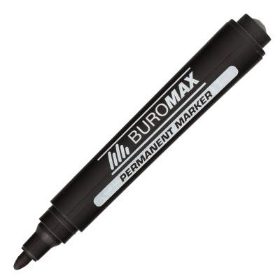 Маркер Buromax Permanent "JOBMAX", round tip, black (BM.8700-01), фото 2