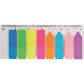 Стікер-закладка Buromax Plastic bookmarks 45x12mm, 8*25шт, neon (BM.2307-98), фото 2