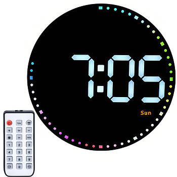 Настінний електронний годинник з пультом FG231107019D Годинник з термометром календарем та будильником