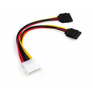 Кабель живлення SATA power 0.2m 2 connectors Vinga (VCPSATA2PW2), фото 1