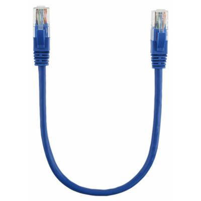 Патч-корд 0.3м, UTP, cat.5e, CCA, blue Ritar (PCR-CCA/0.3Be), фото 1
