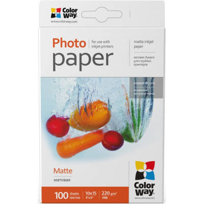 Фотопапір ColorWay 10x15, 220г, matte, 100л (PM2201004R), фото 1