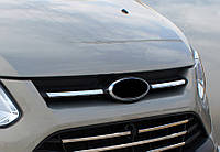 Хромированные накладки на верхнюю решетку 2013-2018 (2 шт., нержавейка) для Ford Custom