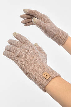 Рукавички жіночі сенсорні кольору мокко утеплені р.6-9 189515M