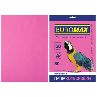 Папір Buromax А4, 80g, INTENSIVE crimson, 50sh (BM.2721350-29), фото 1