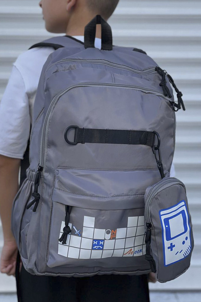 Рюкзак підлітковий для хлопчика сірого кольору 189228M, фото 1